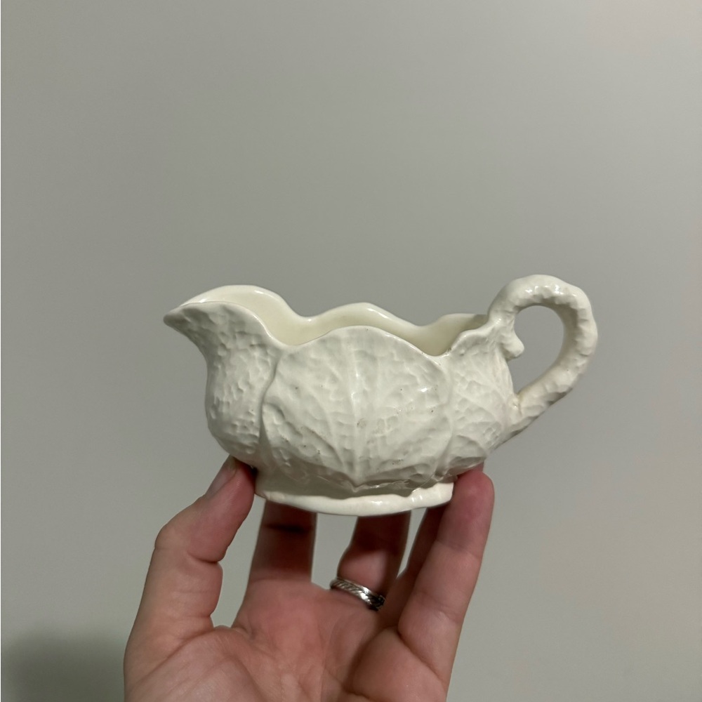 Ironstone White Cabbage Gravy Boat - England